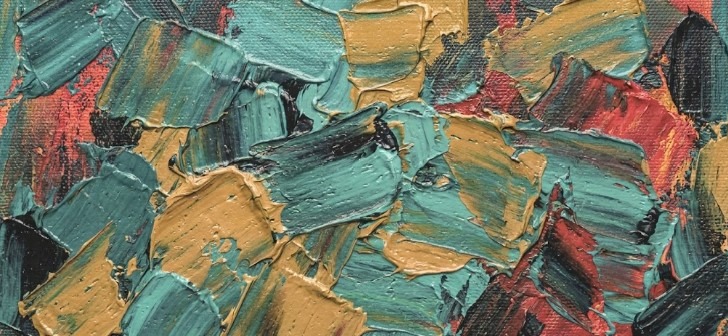 Abstract painting representing resume, experiences and journey