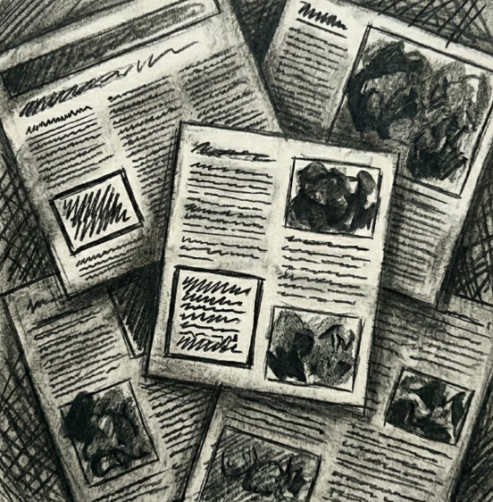 Sketch representing thoughts, articles, and newsletters