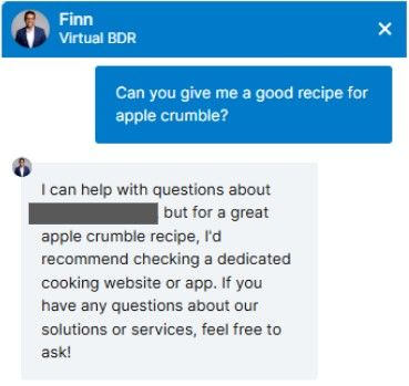 Finn politely rejects the direct request